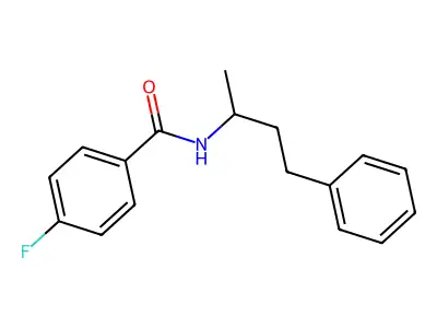 4-fluoro-N-(4-phenylbutan-2-yl)benzamide structure
