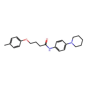 4-(4-methylphenoxy)-N-[4-(piperidin-1-yl)phenyl]butanamide structure