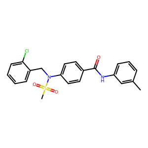 4-[(2-chlorophenyl)methyl-methylsulfonylamino]-N-(3-methylphenyl)benzamide structure
