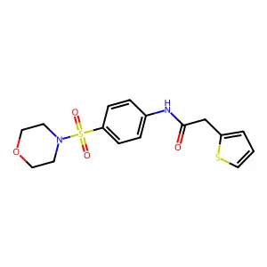 N-[4-(morpholin-4-ylsulfonyl)phenyl]-2-(thiophen-2-yl)acetamide structure