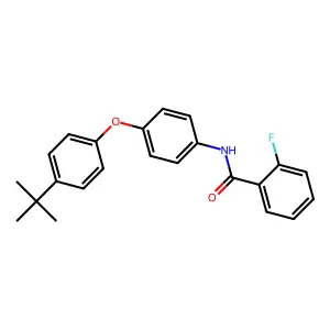 N-[4-(4-tert-butylphenoxy)phenyl]-2-fluorobenzamide structure