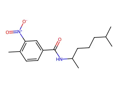 4-methyl-N-(6-methylheptan-2-yl)-3-nitrobenzamide structure