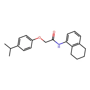 2-(4-propan-2-ylphenoxy)-N-(5,6,7,8-tetrahydronaphthalen-1-yl)acetamide structure