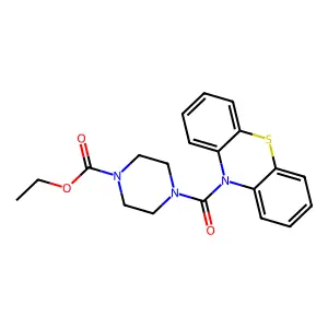 ethyl 4-(10H-phenothiazin-10-ylcarbonyl)-1-piperazinecarboxylate structure