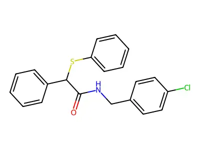 N-(4-chlorobenzyl)-2-phenyl-2-(phenylsulfanyl)acetamide structure