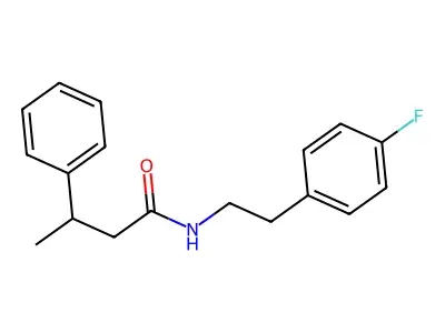 N-[2-(4-fluorophenyl)ethyl]-3-phenylbutanamide structure