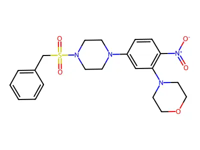 4-[2-Nitro-5-[4-(phenylmethyl)sulfonyl-1-piperazinyl]phenyl]morpholine structure