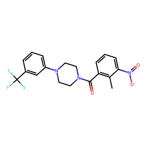 1-{3-Nitro-2-methylbenzoyl}-4-[3-(trifluoromethyl)phenyl]piperazine structure