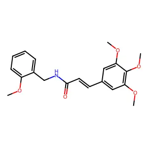 (E)-N-[(2-methoxyphenyl)methyl]-3-(3,4,5-trimethoxyphenyl)prop-2-enamide structure
