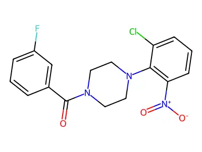 [4-(2-Chloro-6-nitrophenyl)piperazin-1-yl]-(3-fluorophenyl)methanone structure