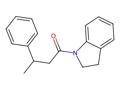1-(2,3-dihydro-1H-indol-1-yl)-3-phenylbutan-1-one structure