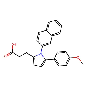 3-[5-(4-methoxyphenyl)-1-(naphthalen-2-yl)-1H-pyrrol-2-yl]propanoic acid structure