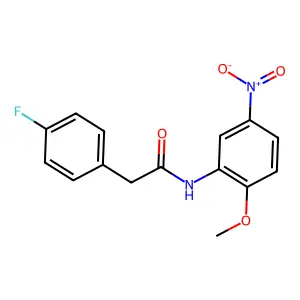2-(4-fluorophenyl)-N-(2-methoxy-5-nitrophenyl)acetamide structure