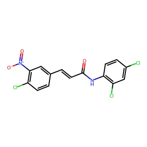 (E)-3-(4-chloro-3-nitrophenyl)-N-(2,4-dichlorophenyl)prop-2-enamide structure