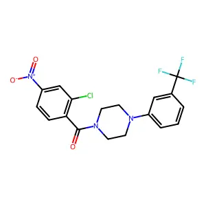 (2-Chloro-4-nitrophenyl)-[4-[3-(trifluoromethyl)phenyl]piperazin-1-yl]methanone structure