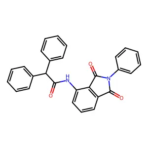 N-(1,3-dioxo-2-phenylisoindol-4-yl)-2,2-diphenylacetamide structure