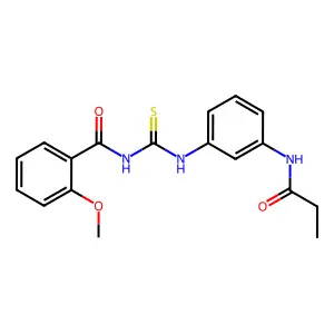 2-methoxy-N-[[3-(propanoylamino)phenyl]carbamothioyl]benzamide structure