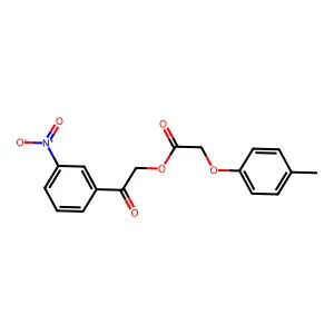 2-(3-Nitrophenyl)-2-oxoethyl (4-methylphenoxy)acetate structure