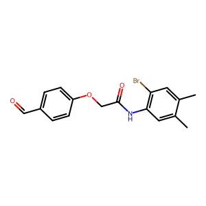 N-(2-bromo-4,5-dimethylphenyl)-2-(4-formylphenoxy)acetamide structure
