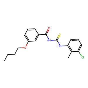 3-butoxy-N-[(3-chloro-2-methylphenyl)carbamothioyl]benzamide structure