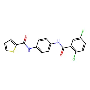 N-[4-[(2,5-dichlorobenzoyl)amino]phenyl]thiophene-2-carboxamide structure