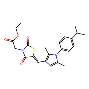 ethyl [(5E)-5-({2,5-dimethyl-1-[4-(propan-2-yl)phenyl]-1H-pyrrol-3-yl}methylidene)-2,4-dioxo-1,3-thiazolidin-3-yl]acetate structure