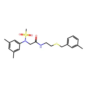 2-(3,5-dimethyl-N-methylsulfonylanilino)-N-[2-[(3-methylphenyl)methylsulfanyl]ethyl]acetamide structure
