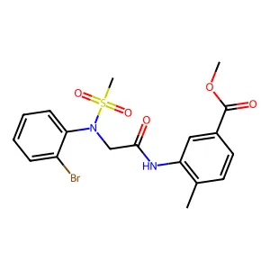 methyl 3-{[N-(2-bromophenyl)-N-(methylsulfonyl)glycyl]amino}-4-methylbenzoate structure