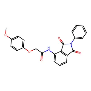 N-(1,3-dioxo-2-phenylisoindol-4-yl)-2-(4-methoxyphenoxy)acetamide structure