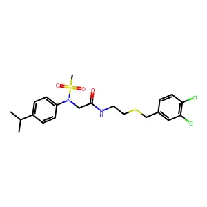 N-[2-[(3,4-dichlorophenyl)methylsulfanyl]ethyl]-2-(N-methylsulfonyl-4-propan-2-ylanilino)acetamide structure