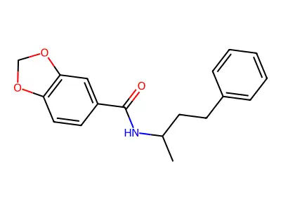 N-(4-phenylbutan-2-yl)-1,3-dioxaindane-5-carboxamide structure