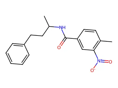 4-methyl-3-nitro-N-(4-phenylbutan-2-yl)benzamide structure