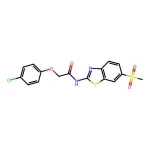 2-(4-chlorophenoxy)-N-(6-methanesulfonyl-1,3-benzothiazol-2-yl)acetamide structure