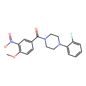[4-(2-Fluorophenyl)piperazin-1-yl]-(4-methoxy-3-nitrophenyl)methanone structure