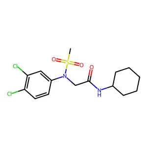 N-cyclohexyl-2-(3,4-dichloro-N-methylsulfonylanilino)acetamide structure