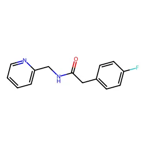 2-(4-fluorophenyl)-N-(pyridin-2-ylmethyl)acetamide structure