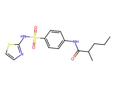 2-methyl-N-[4-(1,3-thiazol-2-ylsulfamoyl)phenyl]pentanamide structure