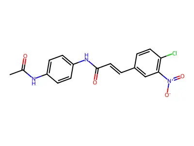 (E)-N-(4-acetamidophenyl)-3-(4-chloro-3-nitrophenyl)prop-2-enamide structure