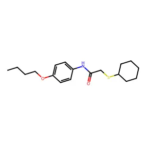 N-(4-butoxyphenyl)-2-(cyclohexylsulfanyl)acetamide structure