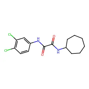 N-cycloheptyl-N'-(3,4-dichlorophenyl)ethanediamide structure