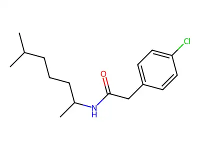 2-(4-chlorophenyl)-N-(6-methylheptan-2-yl)acetamide structure