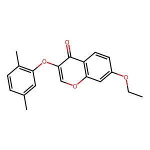3-(2,5-dimethylphenoxy)-7-ethoxy-4H-chromen-4-one structure