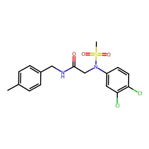 2-(3,4-dichloro-N-methylsulfonylanilino)-N-[(4-methylphenyl)methyl]acetamide structure