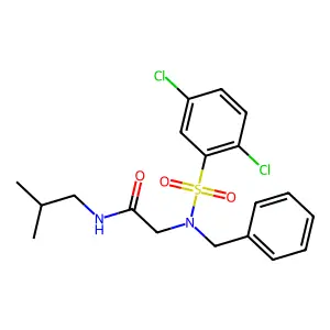 2-[benzyl-(2,5-dichlorophenyl)sulfonylamino]-N-(2-methylpropyl)acetamide structure