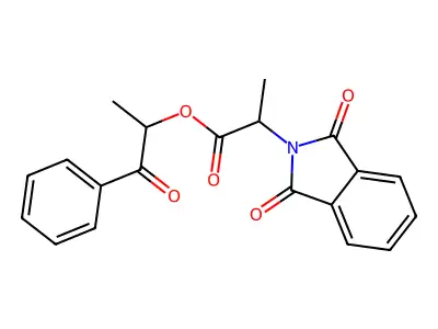 1-oxo-1-phenylpropan-2-yl 2-(1,3-dioxo-1,3-dihydro-2H-isoindol-2-yl)propanoate structure