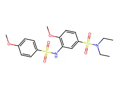 N,N-diethyl-4-methoxy-3-[(4-methoxyphenyl)sulfonylamino]benzenesulfonamide structure
