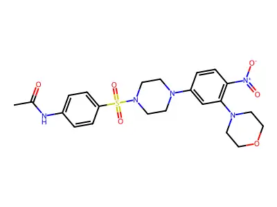 N-[4-[4-(3-morpholin-4-yl-4-nitrophenyl)piperazin-1-yl]sulfonylphenyl]acetamide structure