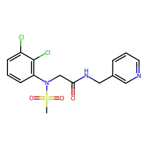 2-[(2,3-dichlorophenyl)(methylsulfonyl)amino]-N-(3-pyridylmethyl)acetamide structure
