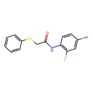 N-(4-bromo-2-fluorophenyl)-2-(phenylsulfanyl)acetamide structure