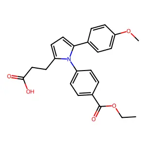 3-[1-(4-ethoxycarbonylphenyl)-5-(4-methoxyphenyl)pyrrol-2-yl]propanoic Acid structure